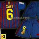 11-12 BARCELONA HOME XAVI 6 LFP+TV3 PATCH KITS KIDS SHORTS JERSEY # S