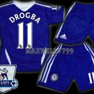 11-12 CHELSEA HOME DROGBA 11 PREMIER PATCH KITS KIDS SHORTS JERSEY # M,XL