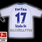 NEW 11-12 SCHALKE 04 AWAY FARFAN 17 BUNDES LIGA PATCH SOCCER SHIRT JERSEY