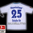 NEW 11-12 SCHALKE 04 AWAY HUNTELAAR 25 BUNDES LIGA PATCH SOCCER SHIRT JERSEY