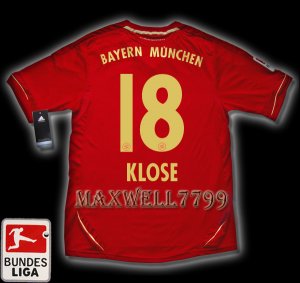 NEW 11-12 BAYERN MUNICH HOME KLOSE 18 BUNDES LIGA PATCH SOCCER SHIRT JERSEY