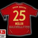 NEW 11-12 BAYERN MUNICH HOME MULLER 25 BUNDES LIGA PATCH SOCCER SHIRT JERSEY