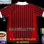 NEW 11-12 AC MILAN HOME BLANK CALCIO+TROPHY 7 FULL ALL PATCH SOCCER SHIRT JERSEY