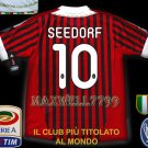 NEW 11-12 AC MILAN HOME SEEDORF 10 CALCIO+TROPHY 7 FULL ALL PATCH SOCCER SHIRT JERSEY