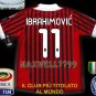 NEW 11-12 AC MILAN HOME IBRAHIMOVIC' 11 CALCIO+TROPHY 7 FULL ALL PATCH SOCCER SHIRT JERSEY