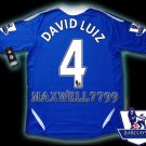 NEW 11-12 CHELSEA HOME DAVID LUIZ 4 PREMIER PATCH SOCCER SHIRT JERSEY