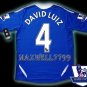 NEW 11-12 CHELSEA HOME DAVID LUIZ 4 PREMIER PATCH SOCCER SHIRT JERSEY