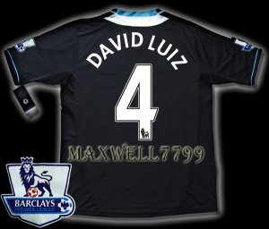 NEW 11-12 CHELSEA AWAY DAVID LUIZ 4 PREMIER PATCH SOCCER SHIRT JERSEY