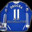 NEW 11-12 CHELSEA HOME DROGBA 11 PREMIER PATCH SOCCER SHIRT LS JERSEY