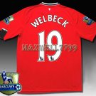 NEW 11-12 MANCHESTER UNITED HOME WELBECK 19 CHAMP PREMIER PATCH SOCCER SHIRT JERSEY