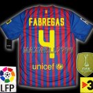 NEW 11-12 BARCELONA HOME FABREGAS 4 LFP+TV3 PATCH SOCCER SHIRT JERSEY