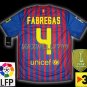 NEW 11-12 BARCELONA HOME FABREGAS 4 LFP+TV3 PATCH SOCCER SHIRT JERSEY