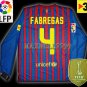 NEW 11-12 BARCELONA HOME FABREGAS 4 LFP+TV3 PATCH LS SOCCER SHIRT JERSEY