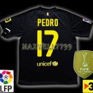 NEW 11-12 BARCELONA AWAY PEDRO 17 LFP+TV3 PATCH SOCCER SHIRT JERSEY
