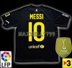 NEW 11-12 BARCELONA AWAY MESSI 10 LFP+TV3 PATCH SOCCER SHIRT JERSEY