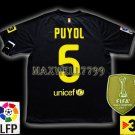 NEW 11-12 BARCELONA AWAY PUYOL 5 LFP+TV3 PATCH SOCCER SHIRT JERSEY