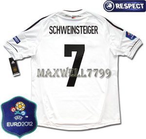 FINAL EURO 2012 GERMANY HOME SCHWEINSTEIGER 7 EURO2012 RESPECT PATCHES SHIRT JERSEY