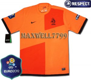 FINAL EURO 2012 HOLLAND HOME BLANK EURO2012 RESPECT PATCHES SHIRT JERSEY