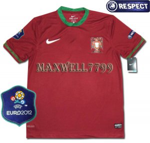 FINAL EURO 2012 PORTUGAL HOME BLANK EURO2012 RESPECT PATCHES SHIRT JERSEY