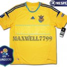 FINAL EURO 2012 UKRAINE HOME BLANK EURO2012 RESPECT PATCHES SHIRT JERSEY