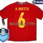 FINAL EURO 2012 SPAIN HOME A.INIESTA 6 CHAMP EURO2008 RESPECT PATCHES SHIRT JERSEY