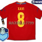 FINAL EURO 2012 SPAIN HOME XAVI 8 CHAMP EURO2008 RESPECT PATCHES SHIRT JERSEY