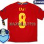 FINAL EURO 2012 SPAIN HOME XAVI 8 CHAMP EURO2008 RESPECT PATCHES SHIRT JERSEY