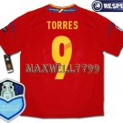 FINAL EURO 2012 SPAIN HOME TORRES 9 CHAMP EURO2008 RESPECT PATCHES SHIRT JERSEY