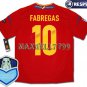 FINAL EURO 2012 SPAIN HOME FABREGAS 10 CHAMP EURO2008 RESPECT PATCHES SHIRT JERSEY