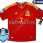FINAL EURO 2012 SPAIN HOME DAVID VILLA 7 CHAMP EURO2008 RESPECT PATCHES SHIRT JERSEY