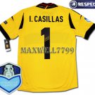 FINAL EURO 2012 SPAIN GOAL KEEPER I.CASILLAS 1 CHAMP EURO2008 RESPECT YELLOW SHIRT JERSEY