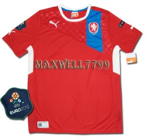 FINAL EURO 2012 CZECH HOME BLANK EURO2012 RESPECT PATCHES SHIRT JERSEY
