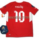 FINAL EURO 2012 CZECH HOME ROSICKY 10 EURO2012 RESPECT PATCHES SHIRT JERSEY