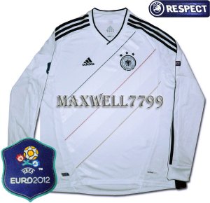 FINAL EURO 2012 GERMANY HOME BLANK EURO2012 RESPECT PATCHES LS SHIRT JERSEY