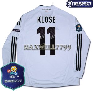 FINAL EURO 2012 GERMANY HOME KLOSE 11 EURO2012 RESPECT PATCHES LS SHIRT JERSEY