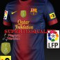 PLAYER VERSION 12-13 BARCELONA HOME BLANK LFP+TV3+FIFA PATCH SOCCER SHIRT JERSEY