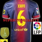 NEW 12-13 BARCELONA HOME XAVI 6 LFP+TV3 PATCH SOCCER SHIRT JERSEY