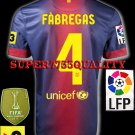 NEW 12-13 BARCELONA HOME FABREGAS 4 LFP+TV3 PATCH SOCCER SHIRT JERSEY