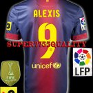 NEW 12-13 BARCELONA HOME ALEXIS 9 LFP+TV3 PATCH SOCCER SHIRT JERSEY