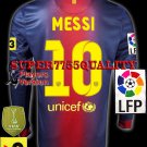 PLAYER VERSION 12-13 BARCELONA HOME MESSI 10 LFP+TV3 PATCH LS SOCCER SHIRT JERSEY