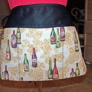 wine print apron,3 pocket/beige