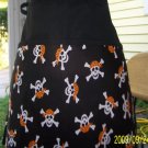 halloween print apron,skull with doo rag