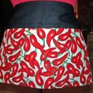 lrg red chili pepper print aprons,3 pocket waist