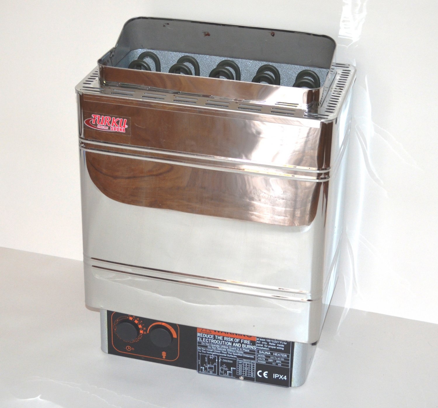 S/S TU60WD 6KW STAINLESS STEEL TURKU WET & DRY SAUNA HEATER STOVE OUTER