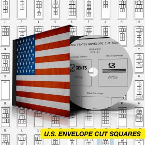 U.S.A. ENVELOPE CUT SQUARES STAMP ALBUM PAGES 1853-1974 (111 pages)
