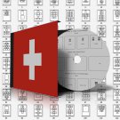 SWITZERLAND STAMP ALBUM PAGES 1843-2011 (257 pages)