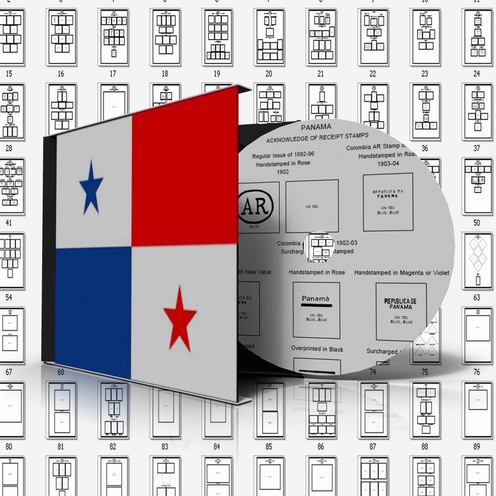 PANAMA STAMP ALBUM PAGES 1878-2010 (292 pages)