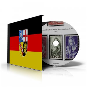 SAAR [SAARLAND] STAMP ALBUM PAGES  CD 1920-1959 (39 color illustrated pages)