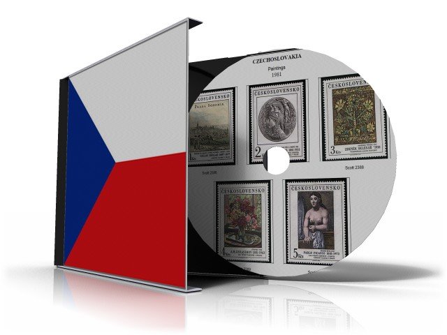 CZECHOSLOVAKIA  STAMP ALBUM PAGES CD 1920-1992 (315 color illustrated pages)