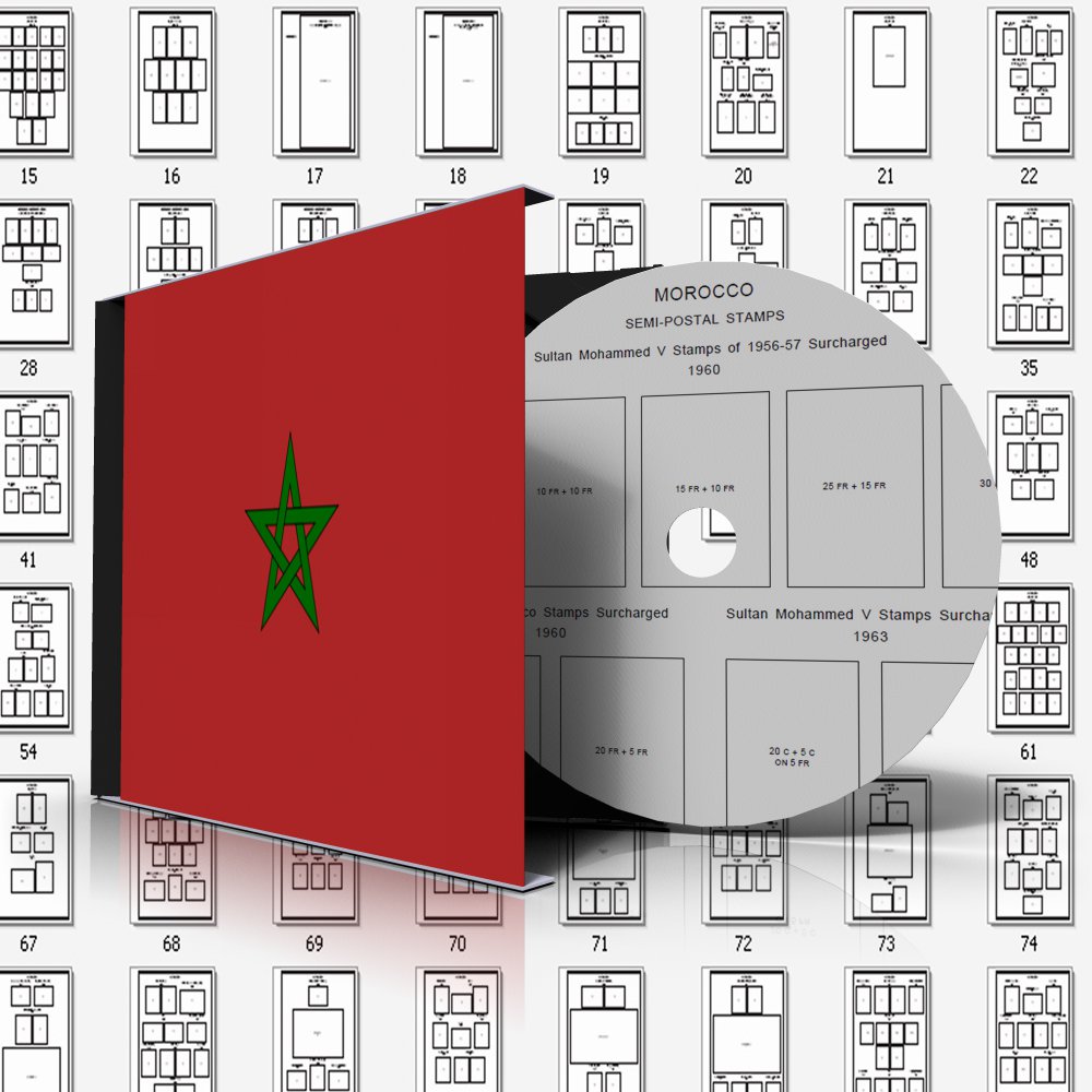 MOROCCO STAMP ALBUM PAGES 1956-2011 (143 pages)